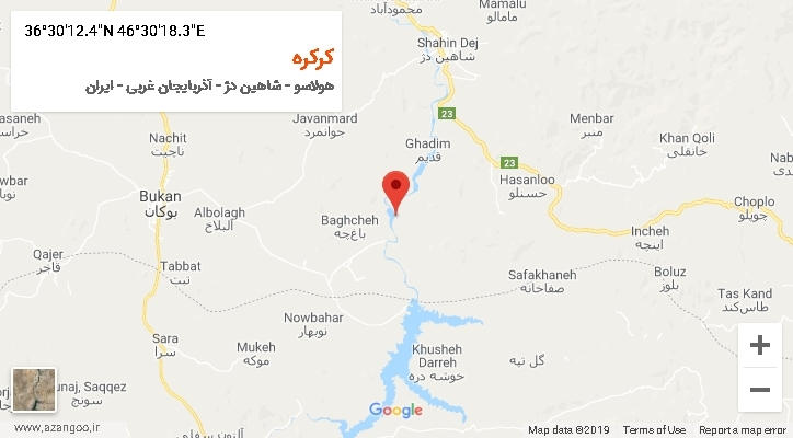 روستای کرکره بر روی نقشه