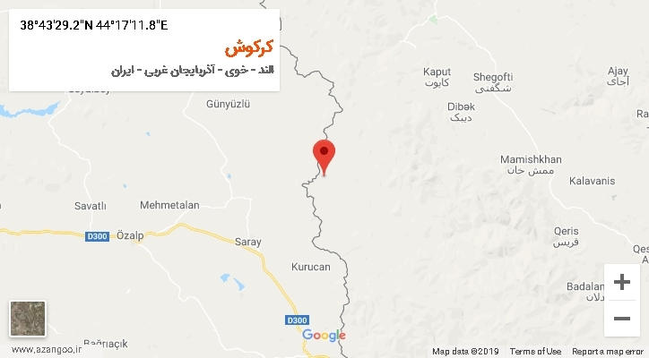 روستای کرکوش بر روی نقشه