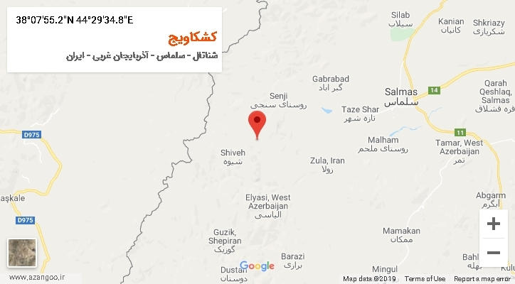 روستای کشکاویج بر روی نقشه