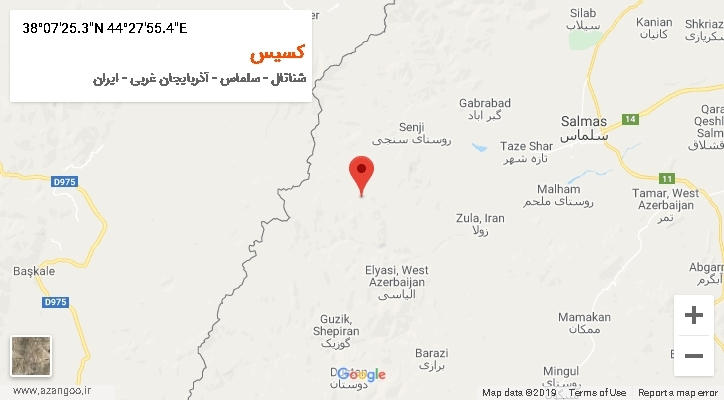 روستای کسیس بر روی نقشه