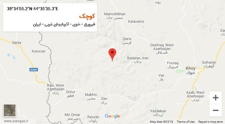 روستای کوچک بر روی نقشه