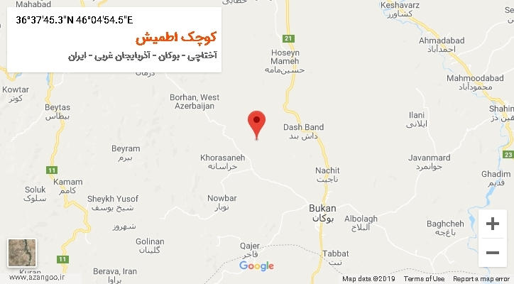 روستای کوچک اطمیش بر روی نقشه