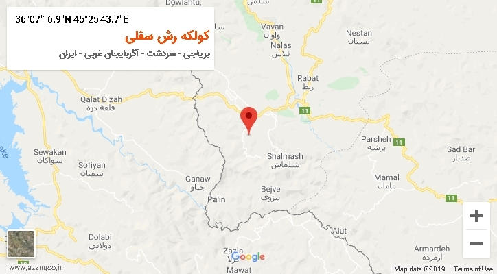 روستای کولکه رش سفلی بر روی نقشه