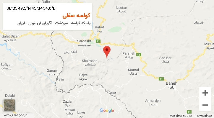 روستای کولسه سفلی بر روی نقشه