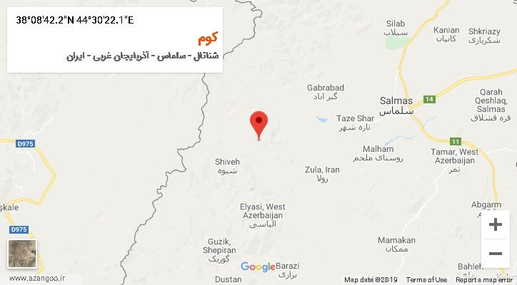 روستای کوم بر روی نقشه