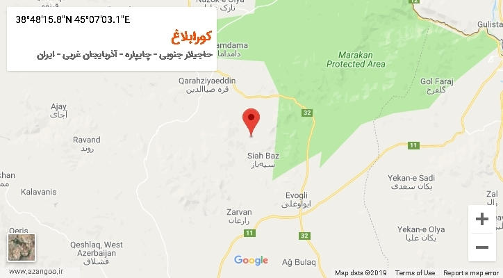 روستای کورابلاغ بر روی نقشه