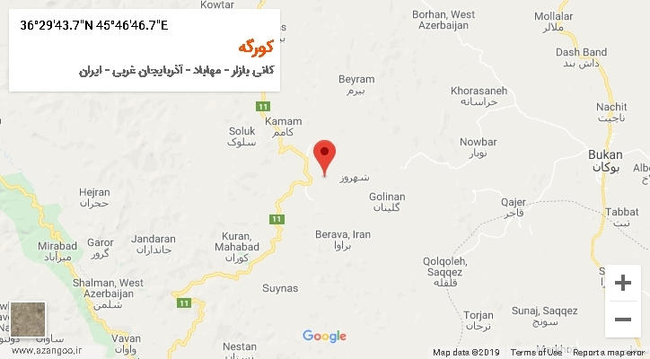 روستای کورگه بر روی نقشه