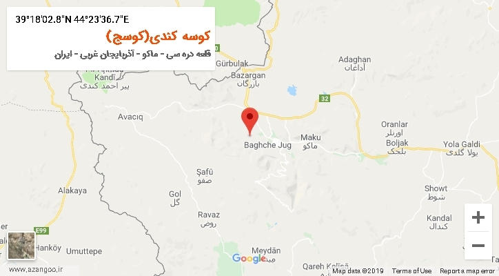 روستای کوسه کندی(کوسج) بر روی نقشه