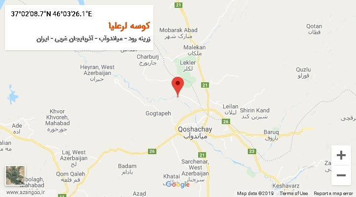 روستای کوسه لرعلیا بر روی نقشه