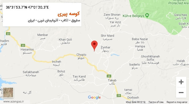 روستای کوسه پیری بر روی نقشه