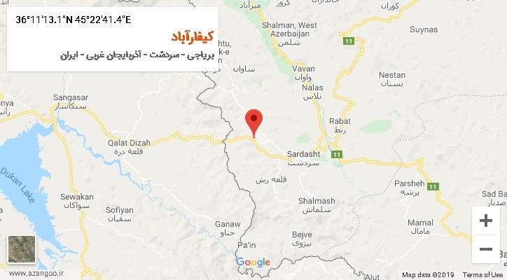 روستای کیفارآباد بر روی نقشه