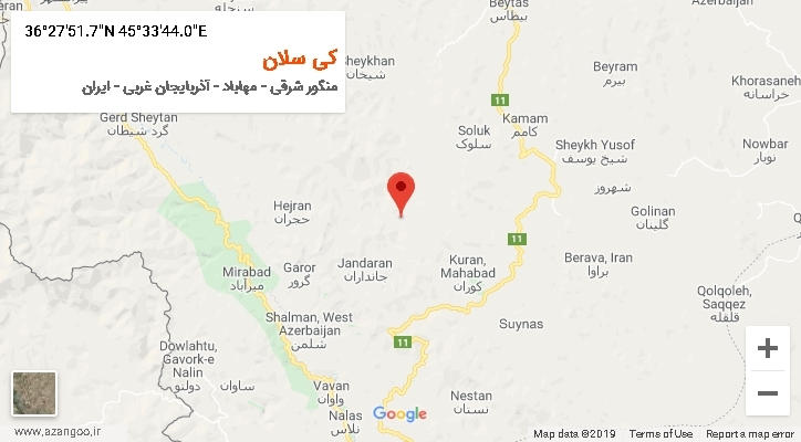 روستای کی سلان بر روی نقشه
