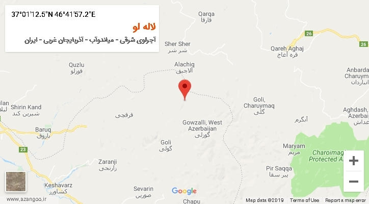 روستای لاله لو بر روی نقشه