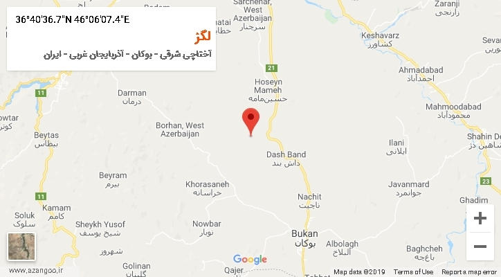 روستای لگز بر روی نقشه