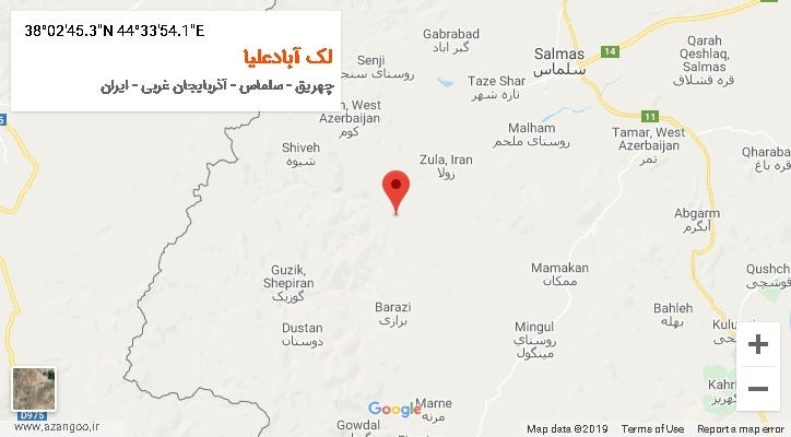 روستای لک آبادعلیا بر روی نقشه