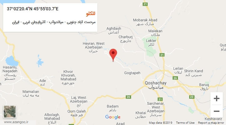 روستای للکلو بر روی نقشه