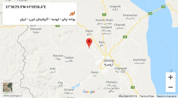 روستای لور بر روی نقشه