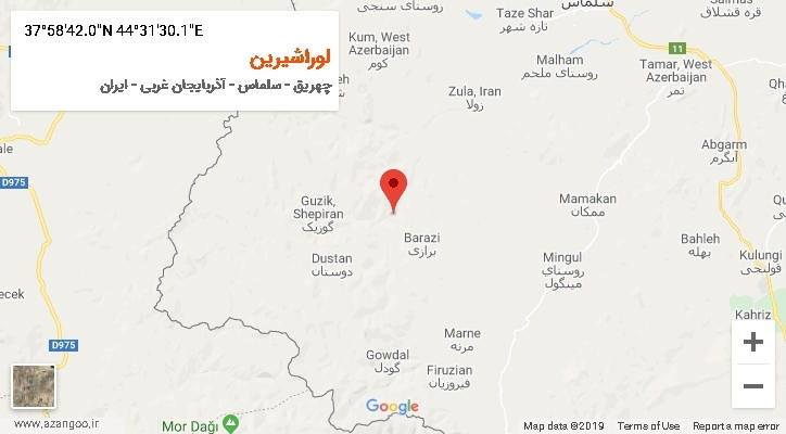 روستای لوراشیرین بر روی نقشه