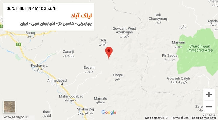 روستای لیلک آباد بر روی نقشه
