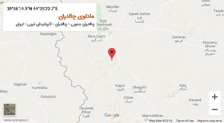 روستای مادلوی چالدران بر روی نقشه