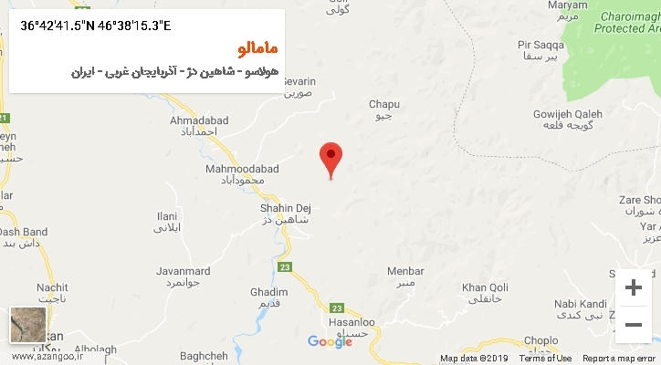 روستای مامالو بر روی نقشه