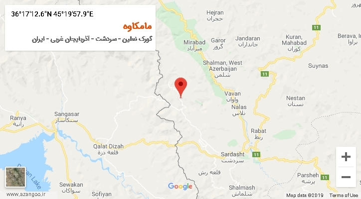روستای مامکاوه بر روی نقشه