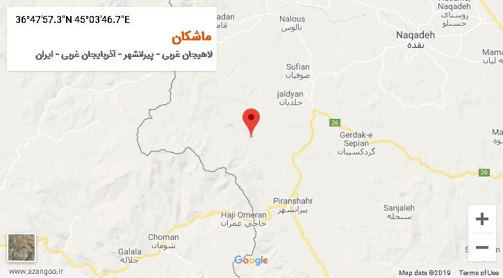 روستای ماشکان بر روی نقشه
