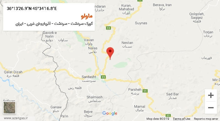 روستای ماولو بر روی نقشه