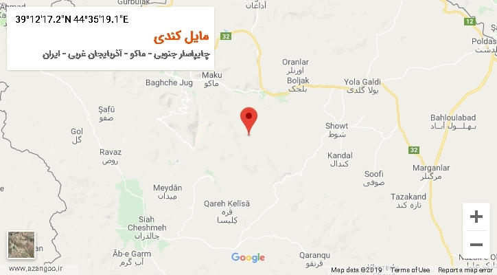 روستای مایل کندی بر روی نقشه