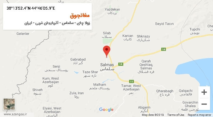 روستای مغانجوق بر روی نقشه