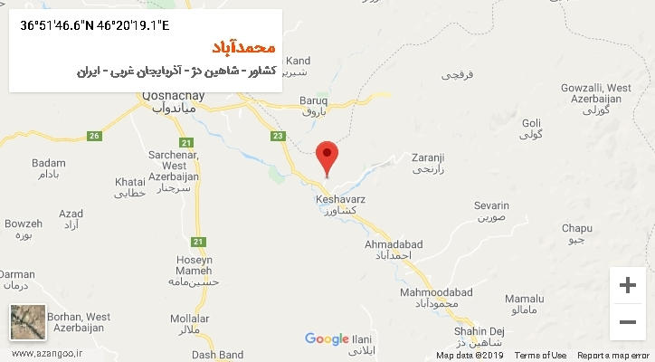 روستای محمدآباد بر روی نقشه
