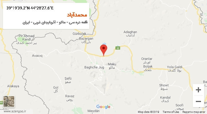 روستای محمدآباد بر روی نقشه
