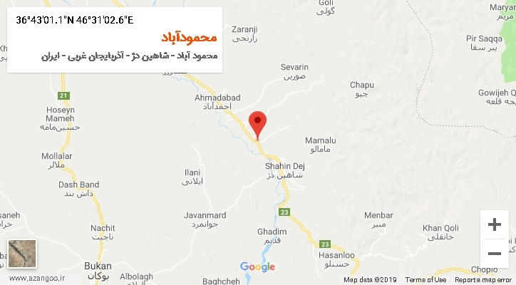 روستای محمودآباد بر روی نقشه