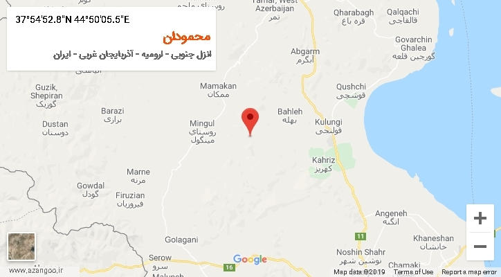 روستای محمودان بر روی نقشه
