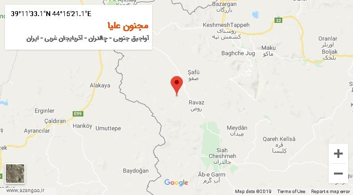 روستای مجنون علیا بر روی نقشه