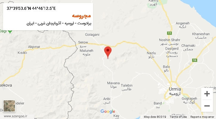 روستای مجروسه بر روی نقشه