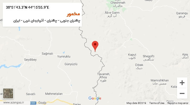 روستای مخمور بر روی نقشه