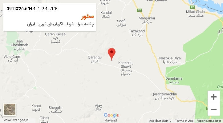 روستای مخور بر روی نقشه