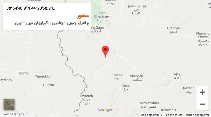 روستای مخور بر روی نقشه