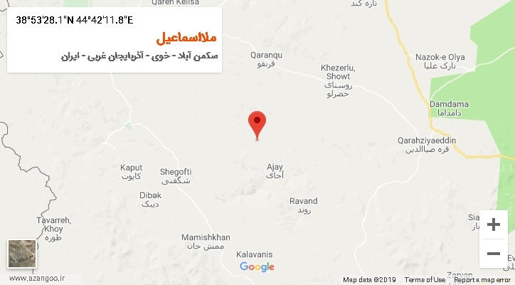 روستای ملااسماعیل بر روی نقشه