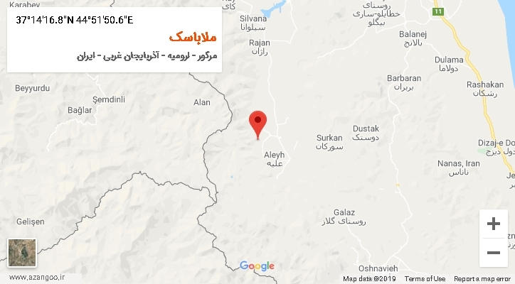 روستای ملاباسک بر روی نقشه