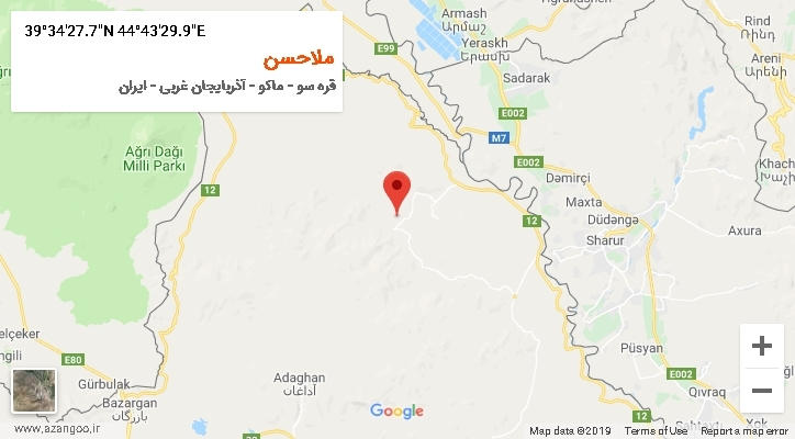 روستای ملاحسن بر روی نقشه