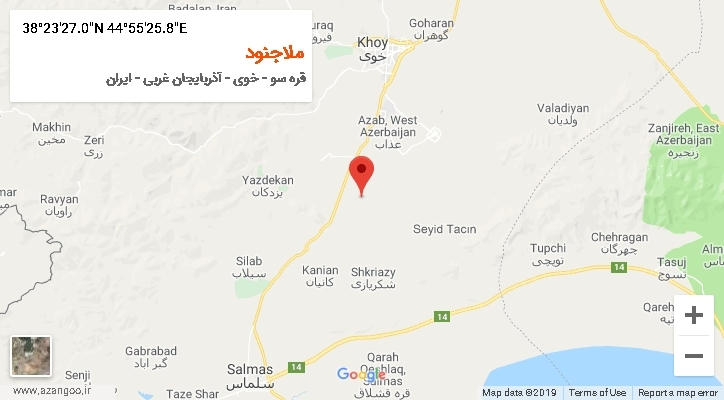روستای ملاجنود بر روی نقشه