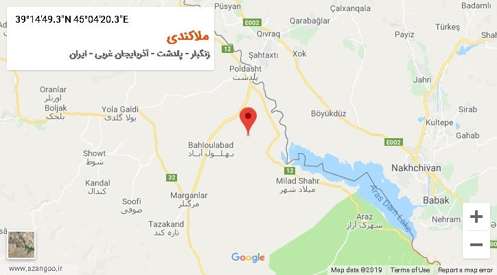 روستای ملاکندی بر روی نقشه