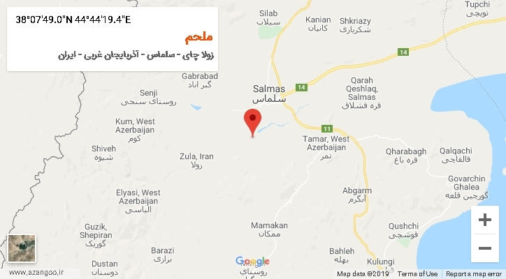 روستای ملحم بر روی نقشه
