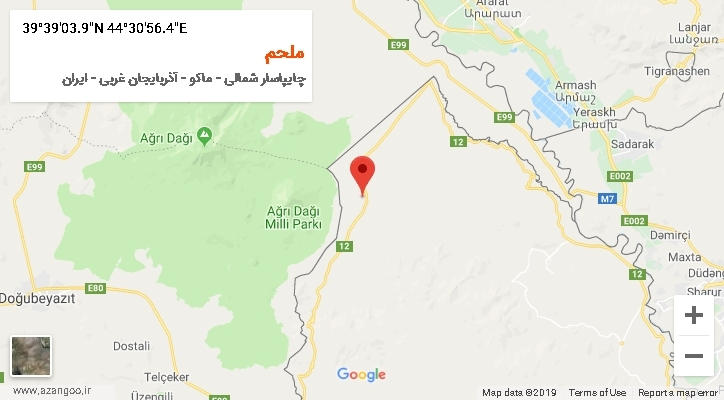 روستای ملحم بر روی نقشه