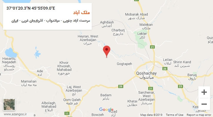 روستای ملک آباد بر روی نقشه