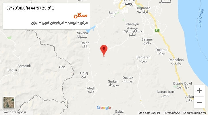 روستای ممکان بر روی نقشه