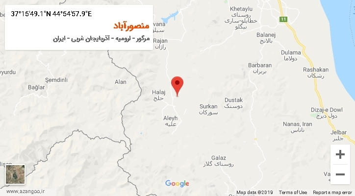 روستای منصورآباد بر روی نقشه