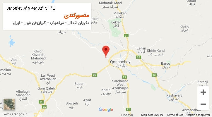 روستای منصورکندی بر روی نقشه